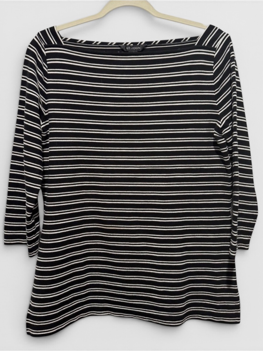 St. John 3/4 Sleeve Boat Stripe Knit Top Size M Nautical
Coastal Country Club